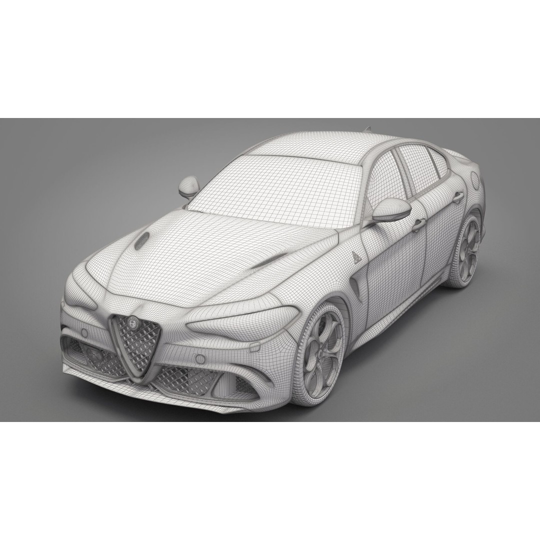 Alfa Romeo Giulia 3D Model – High Poly Sport Car, FBX, OBJ - View 28