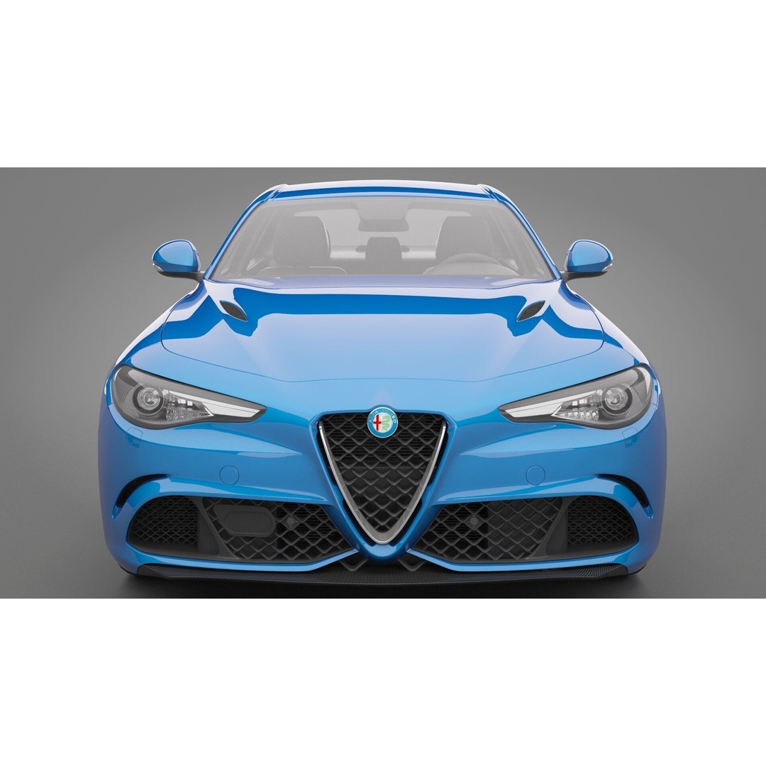 Alfa Romeo Giulia 3D Model – High Poly Sport Car, FBX, OBJ - View 6