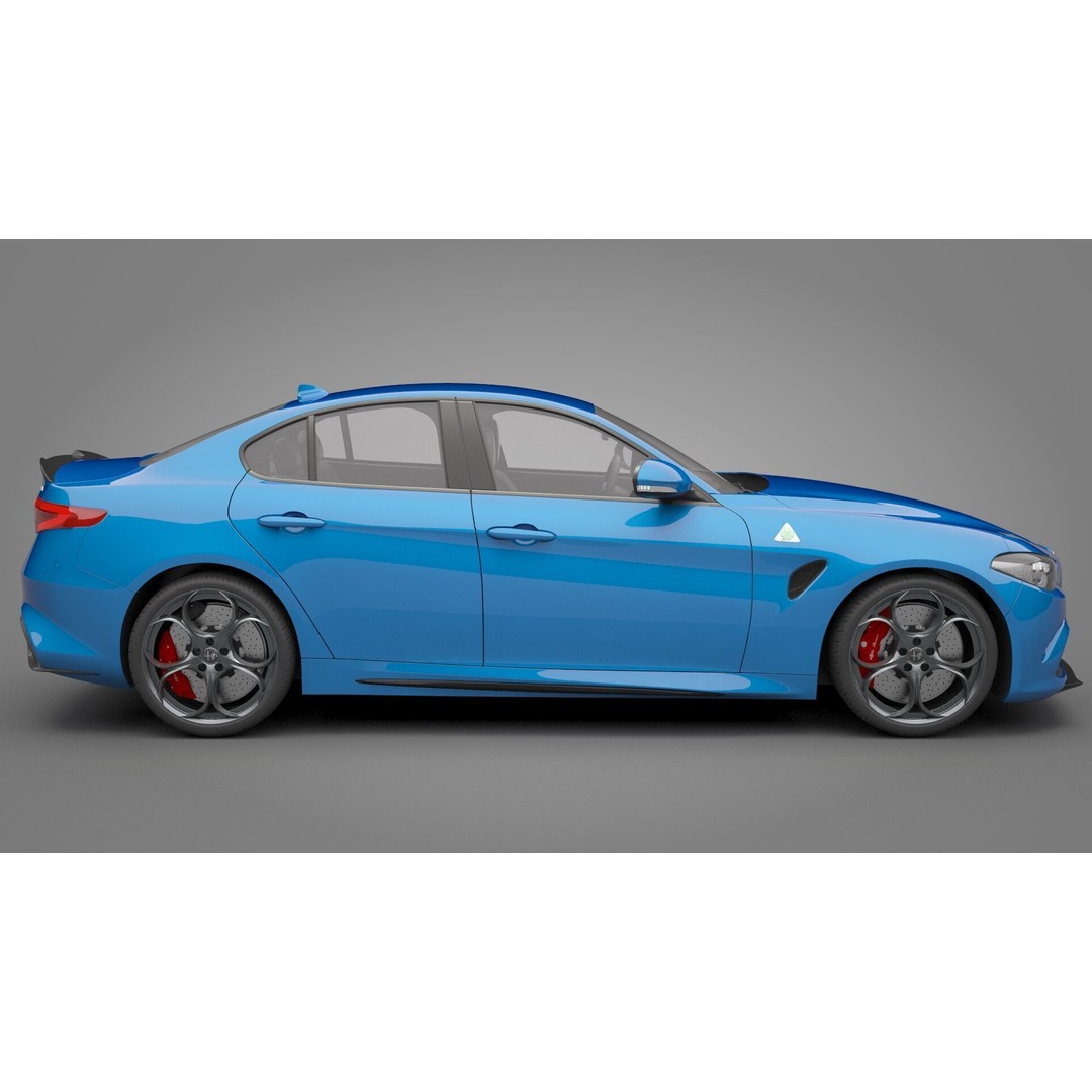 Alfa Romeo Giulia 3D Model – High Poly Sport Car, FBX, OBJ - View 8