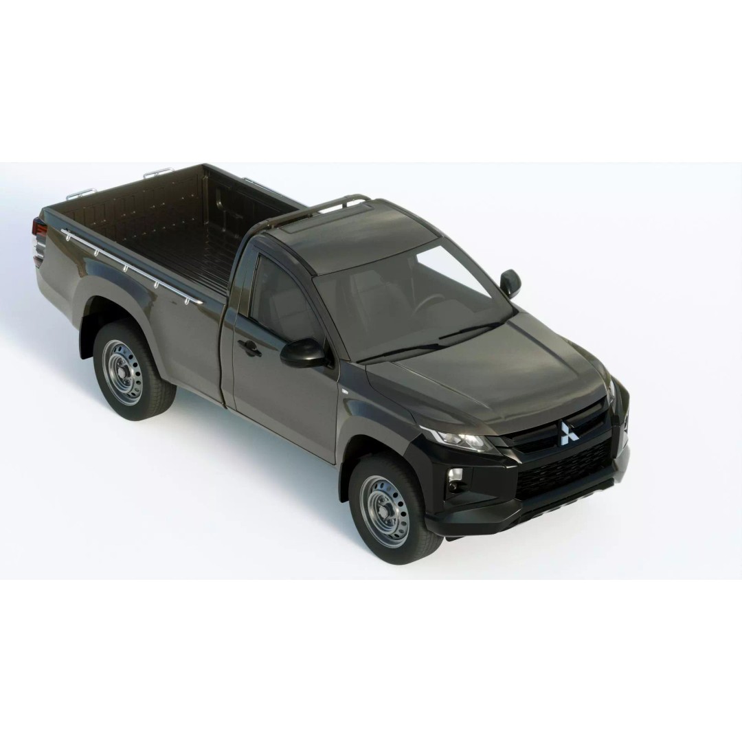 Mitsubishi L200 Regular Cab 2019 3D Model – High Quality PBR Asset, Multiple Formats