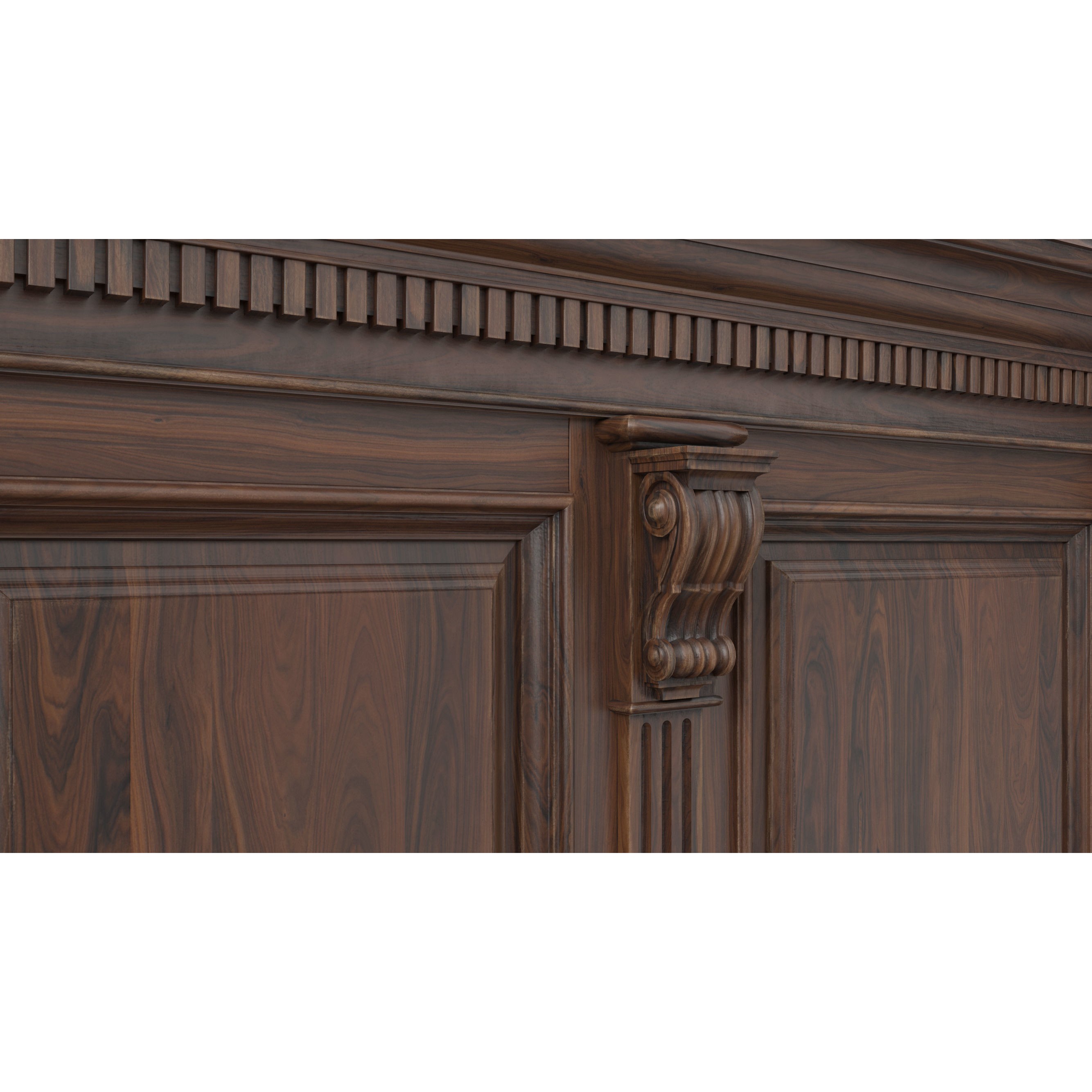 Wooden Panel - PBR Textured 3D Model - View 12