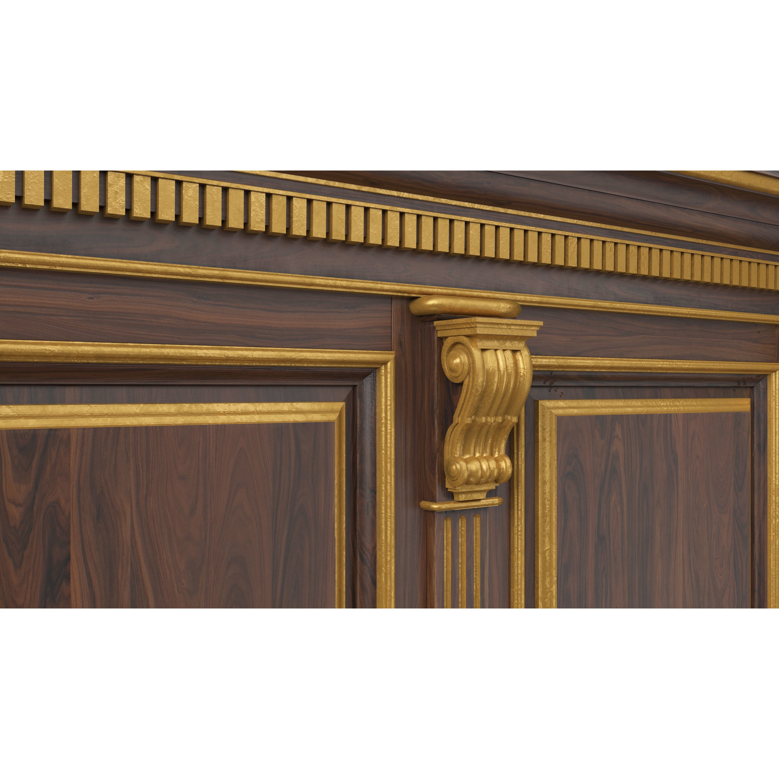 Wooden Panel - PBR Textured 3D Model - View 22