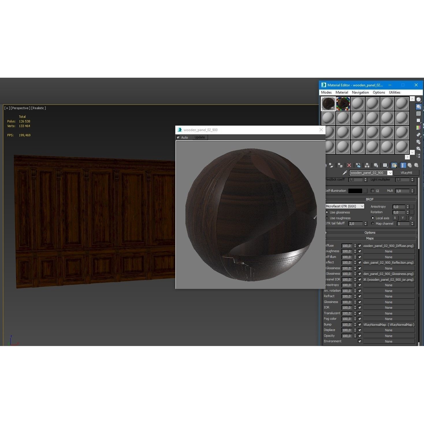 Wooden Panel - PBR Textured 3D Model - View 34