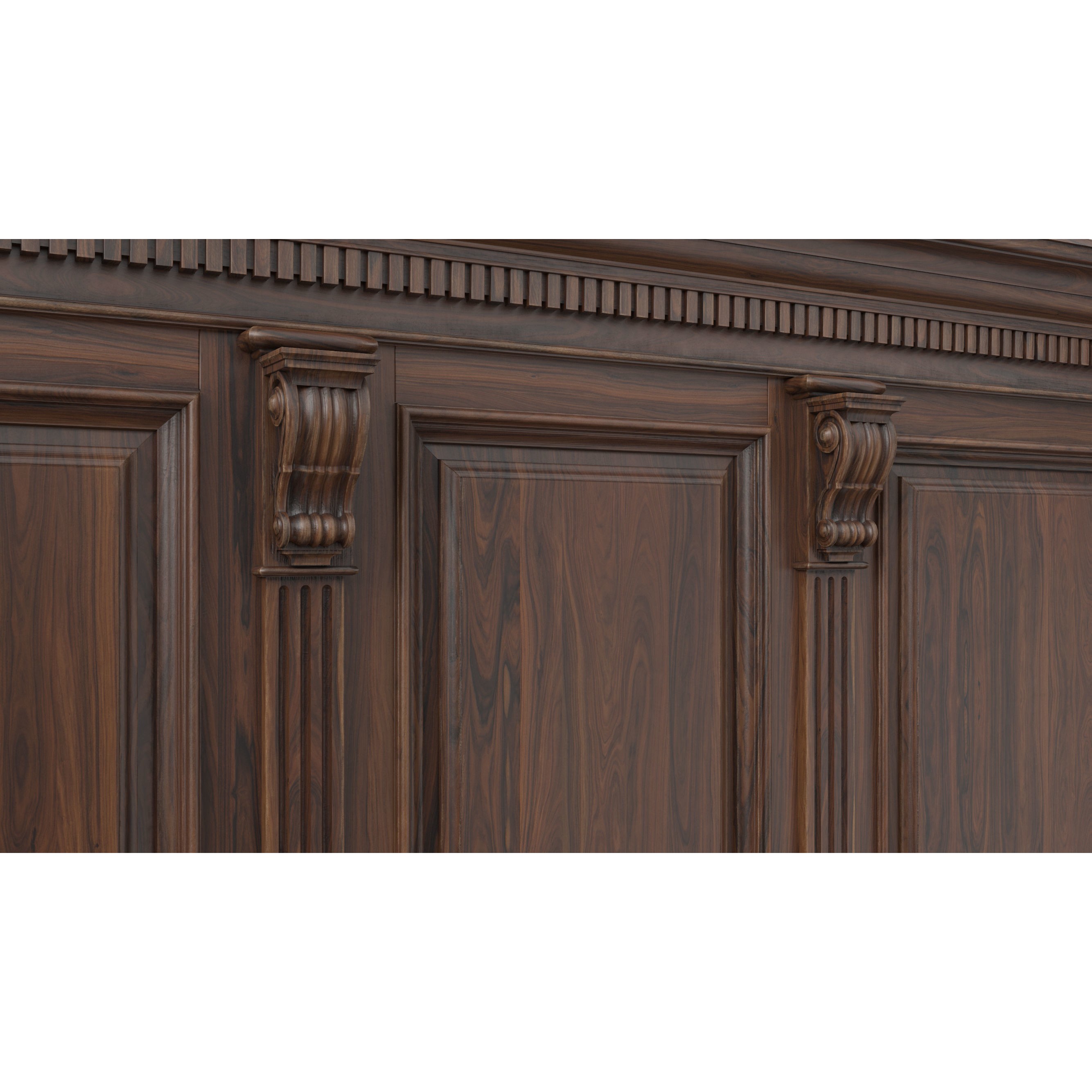 Wooden Panel - PBR Textured 3D Model - View 7