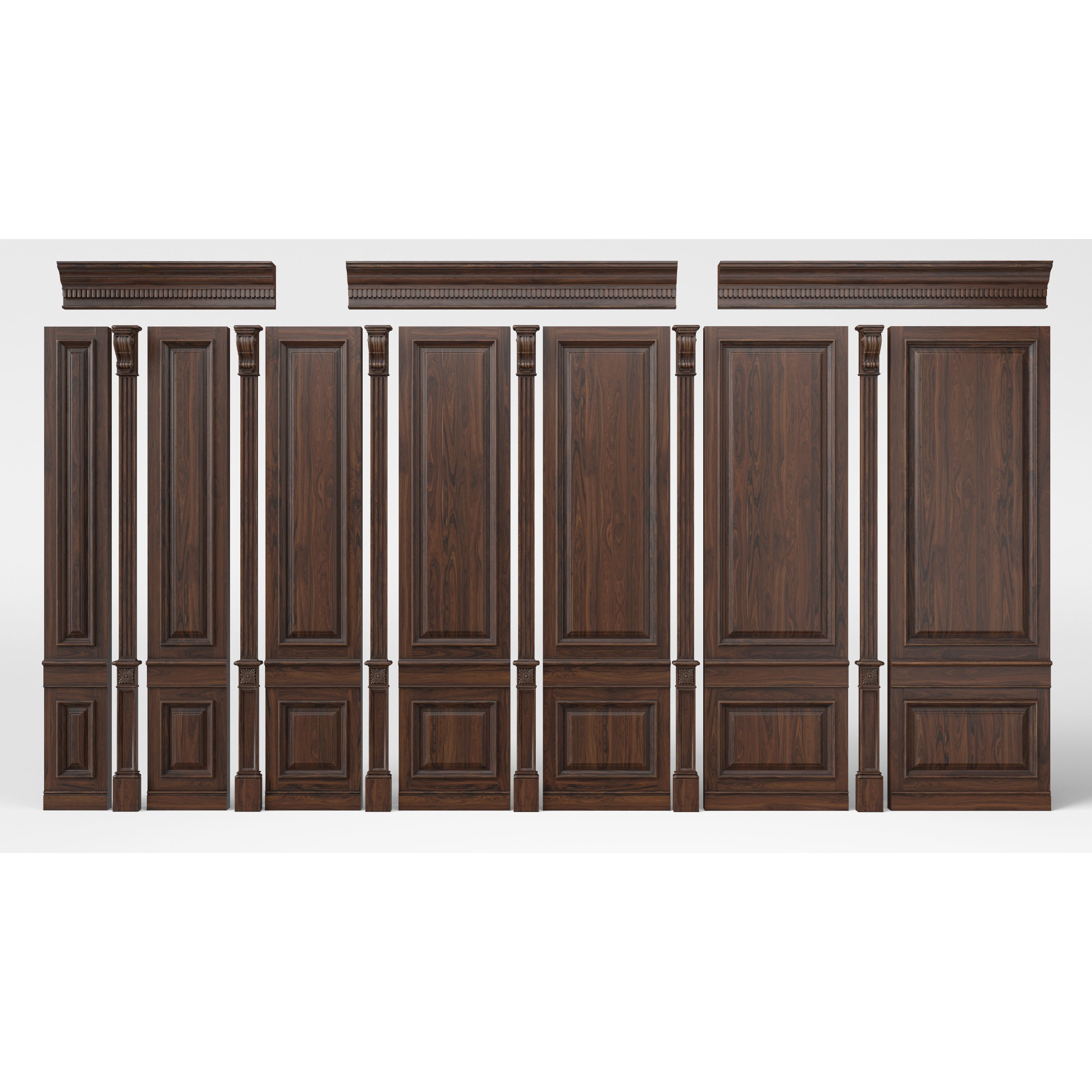 Wooden Panel - PBR Textured 3D Model - View 9