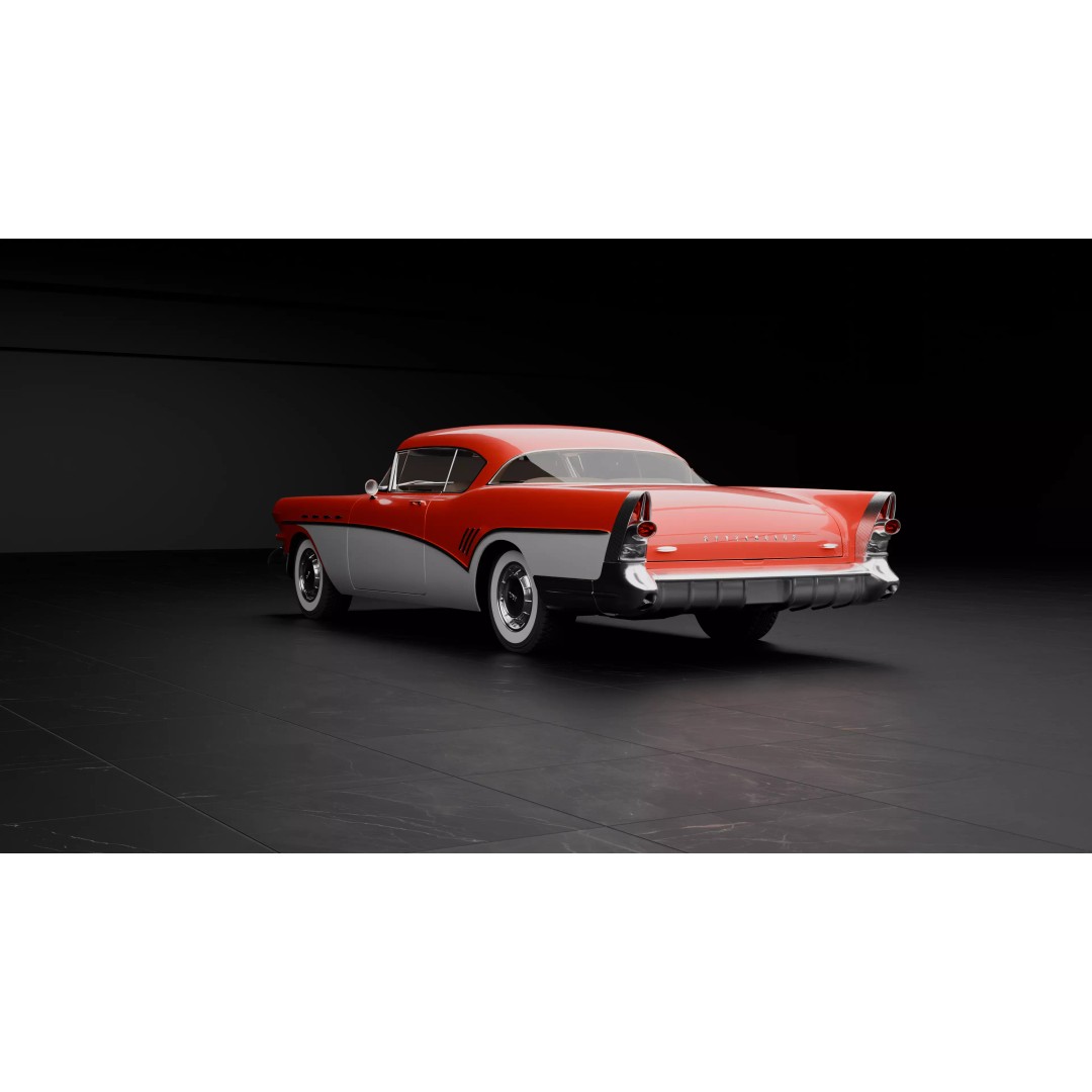 1957 Buick Roadmaster 3D Model – High Poly PBR Asset, FBX, OBJ, Blender - View 3