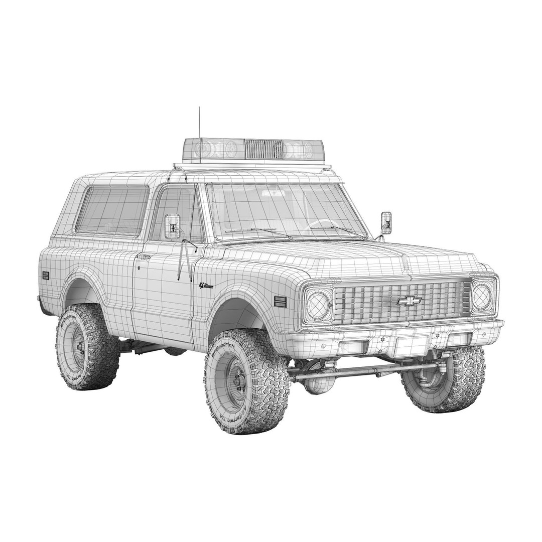 Chevrolet K5 Blazer 3D Model – High Poly Vintage SUV, FBX - View 22