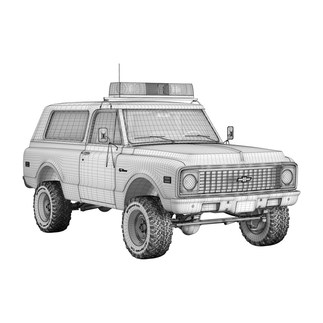 Chevrolet K5 Blazer 3D Model – High Poly Vintage SUV, FBX - View 24