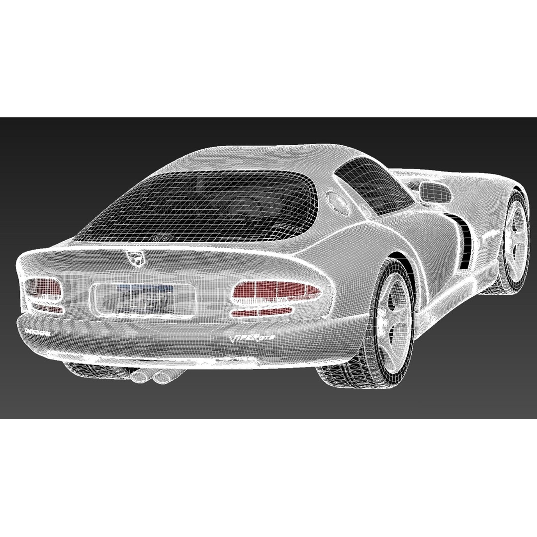 Dodge Viper GTS Coupe 3D Model – High Poly Car Asset, FBX, OBJ