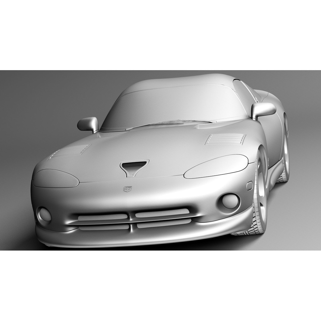 Dodge Viper GTS Coupe 3D Model – High Poly Car Asset, FBX, OBJ - View 11