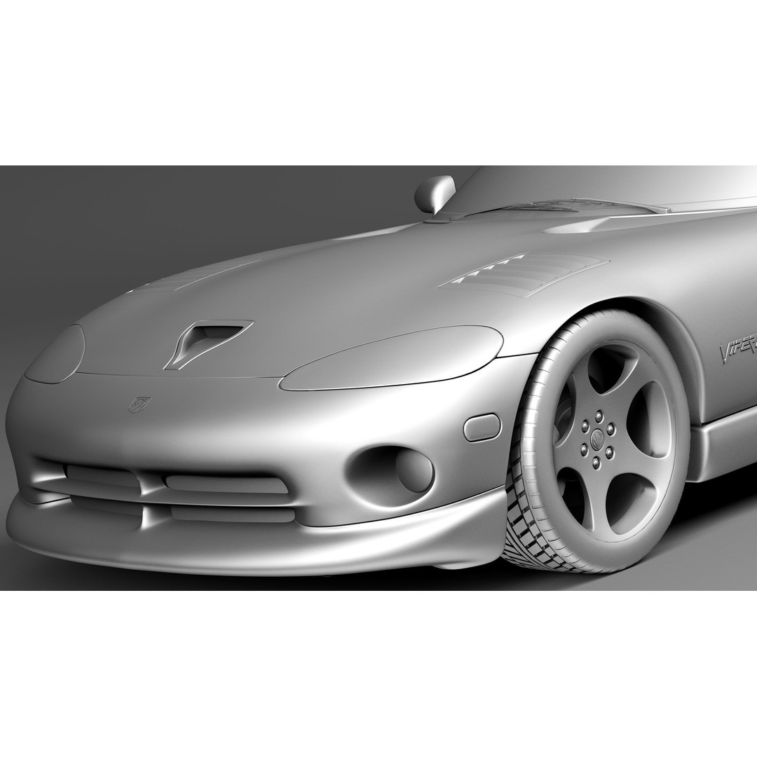 Dodge Viper GTS Coupe 3D Model – High Poly Car Asset, FBX, OBJ - View 12