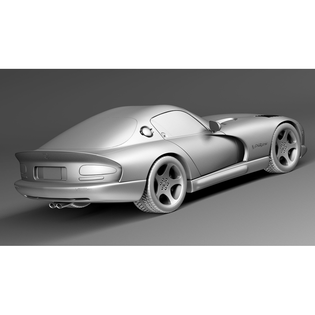 Dodge Viper GTS Coupe 3D Model – High Poly Car Asset, FBX, OBJ - View 14