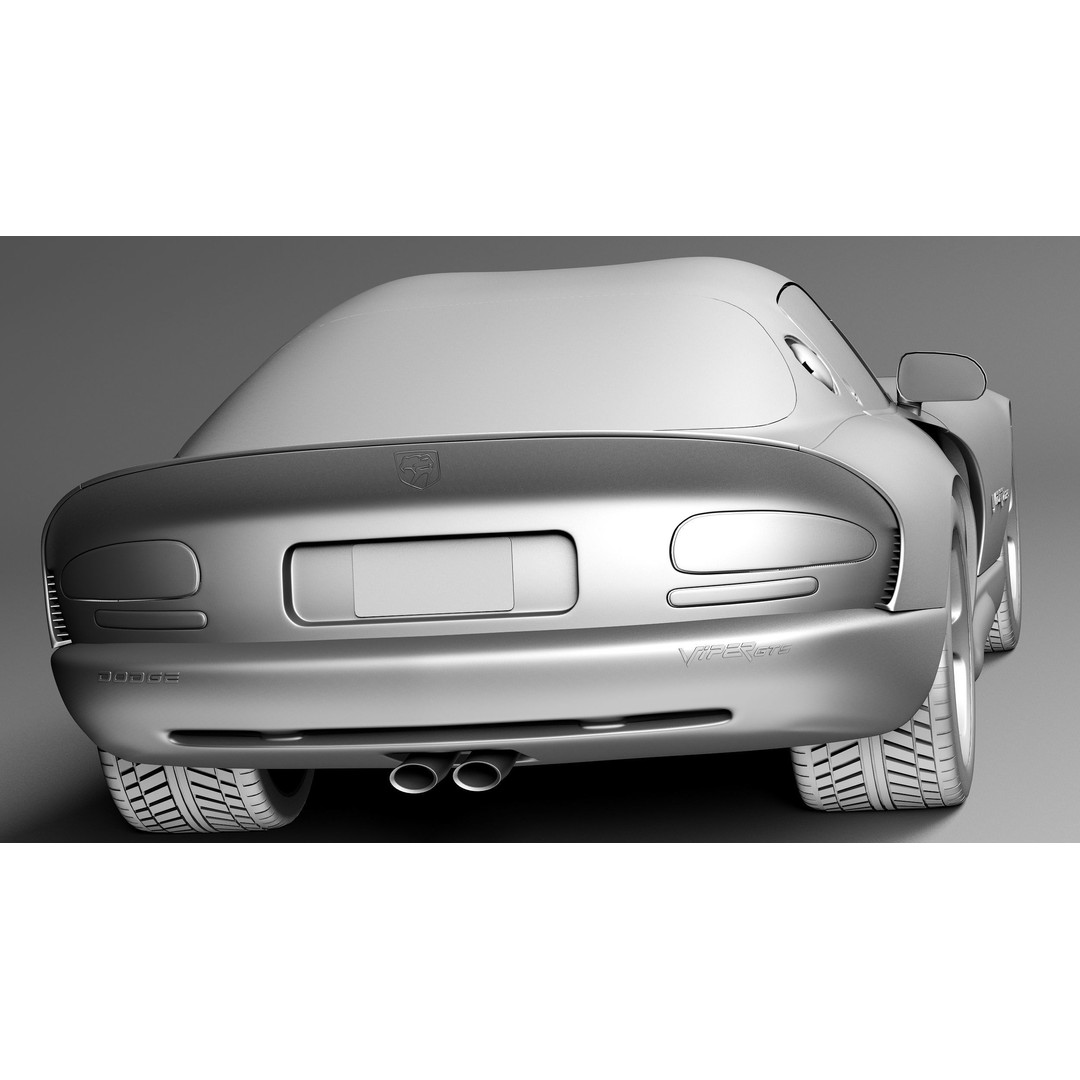Dodge Viper GTS Coupe 3D Model – High Poly Car Asset, FBX, OBJ - View 15