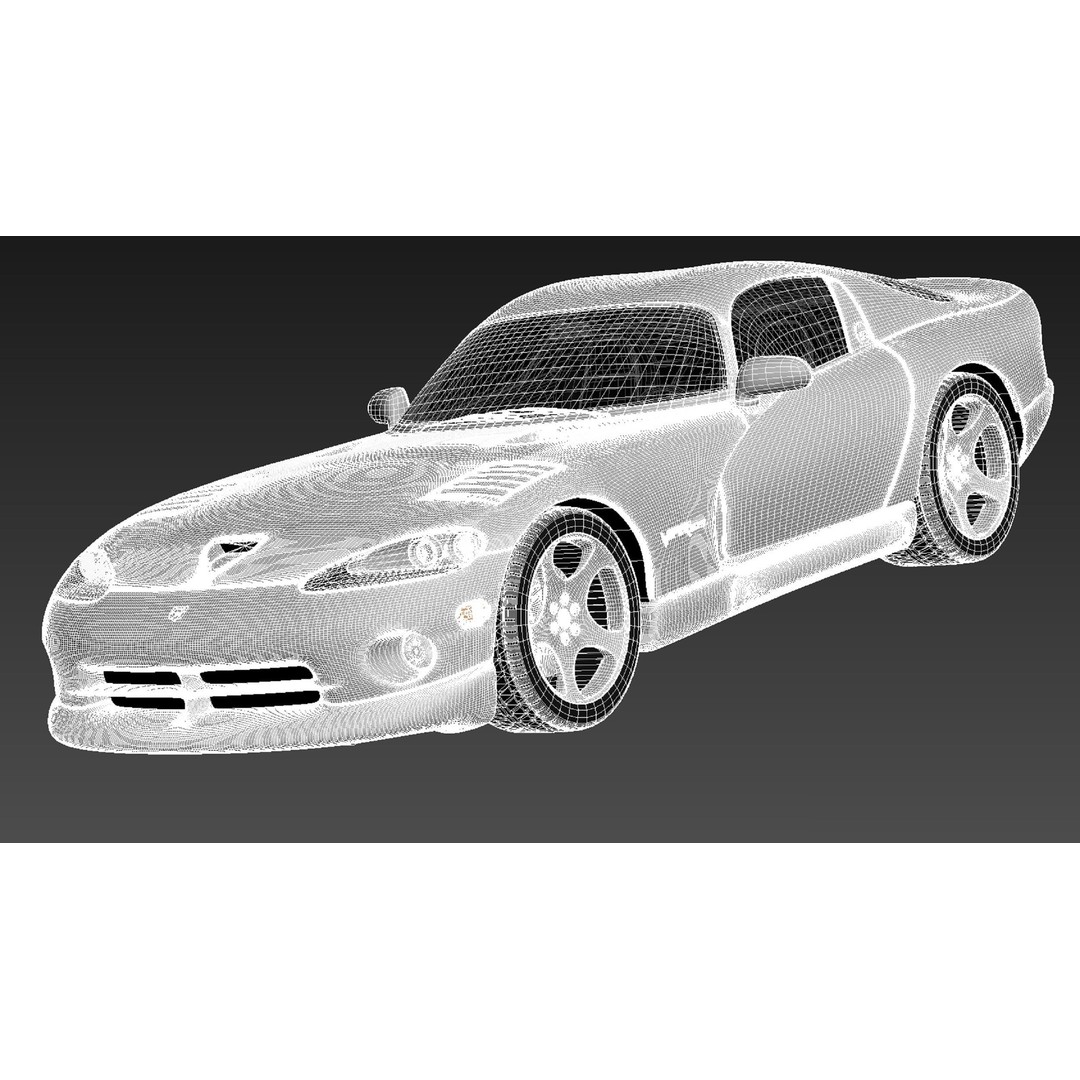 Dodge Viper GTS Coupe 3D Model – High Poly Car Asset, FBX, OBJ - View 19