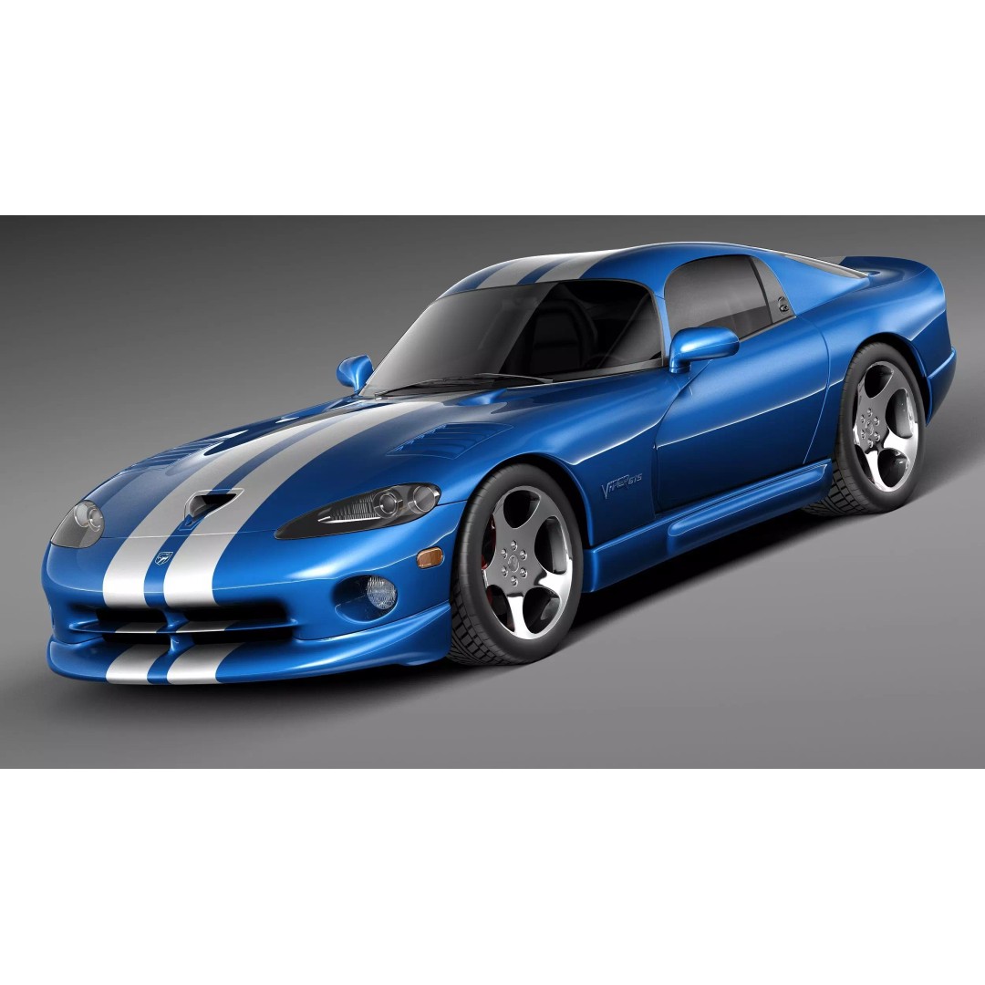 Dodge Viper GTS Coupe 3D Model – High Poly Car Asset, FBX, OBJ - View 2