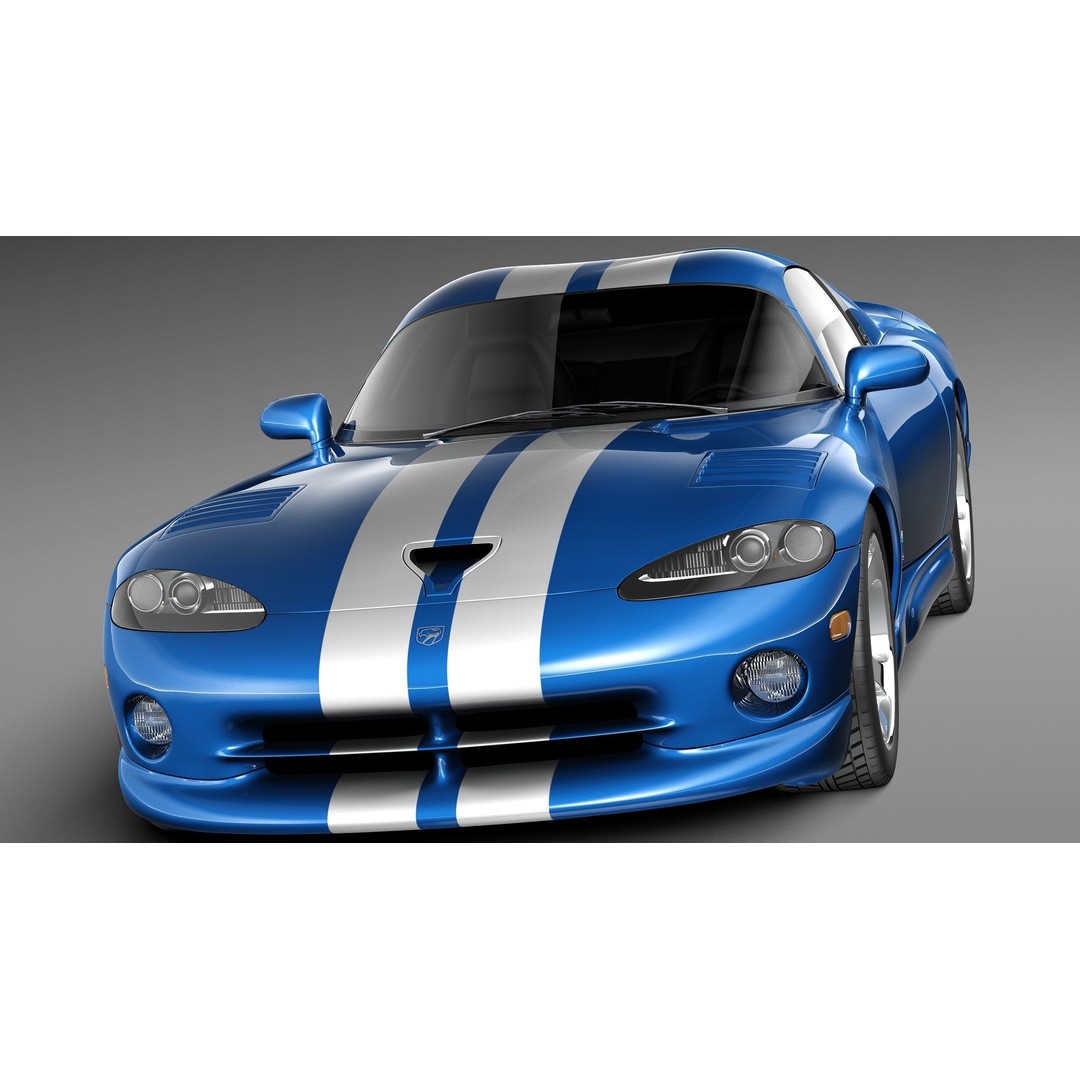 Dodge Viper GTS Coupe 3D Model – High Poly Car Asset, FBX, OBJ - View 3