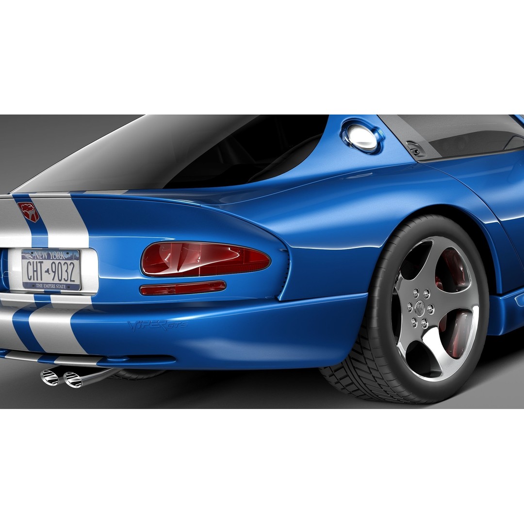 Dodge Viper GTS Coupe 3D Model – High Poly Car Asset, FBX, OBJ - View 5