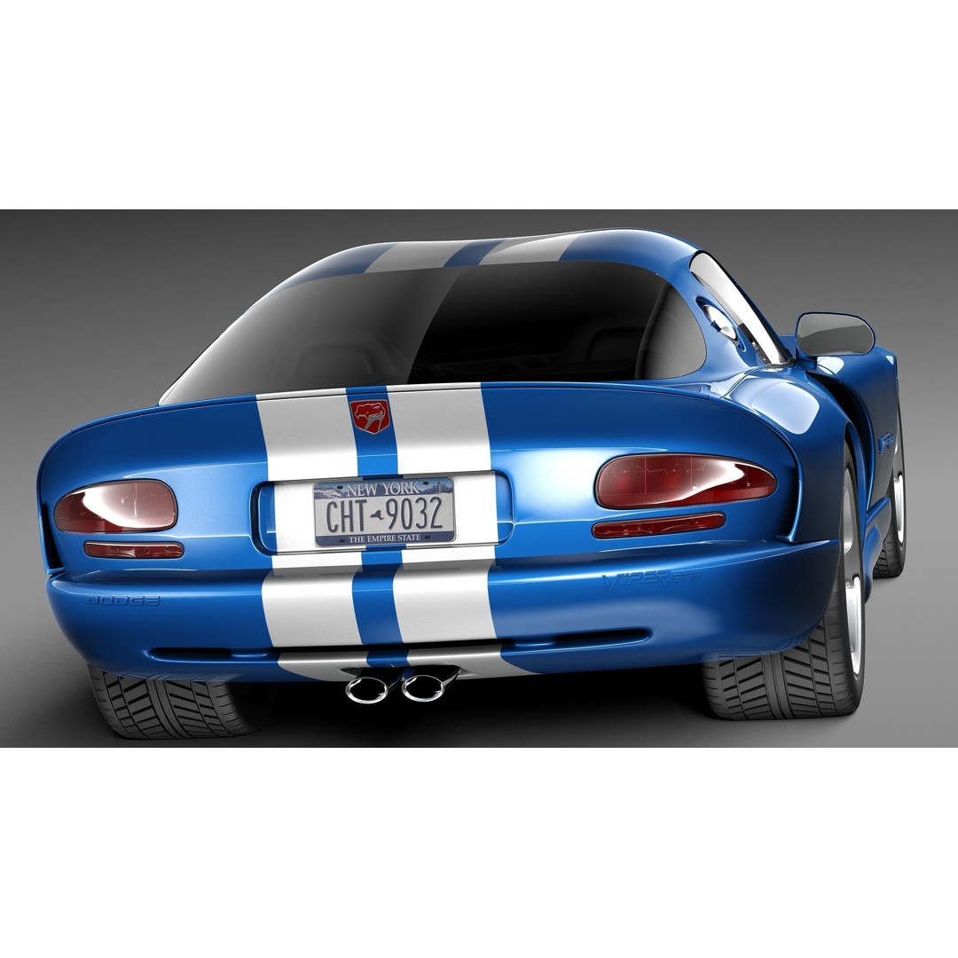 Dodge Viper GTS Coupe 3D Model – High Poly Car Asset, FBX, OBJ - View 7