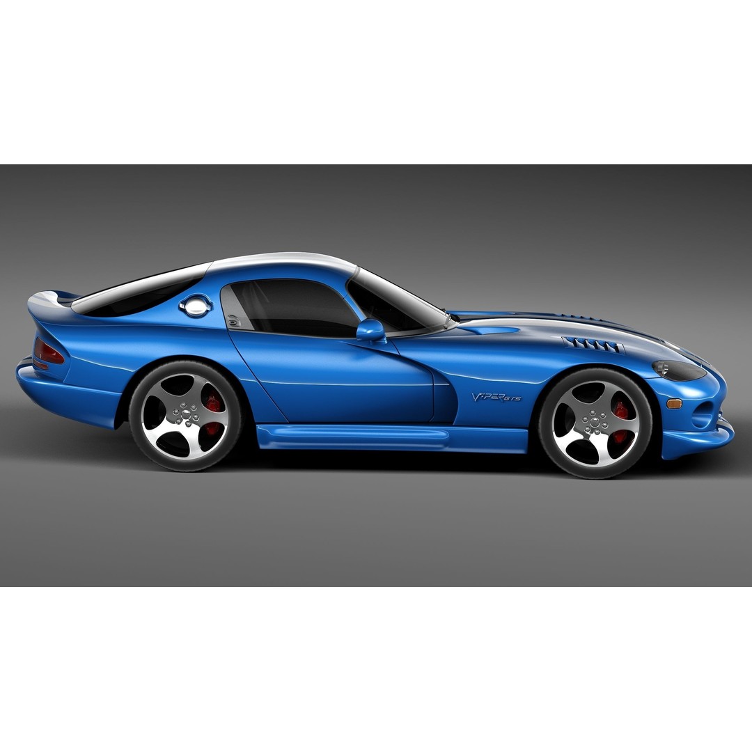 Dodge Viper GTS Coupe 3D Model – High Poly Car Asset, FBX, OBJ - View 8