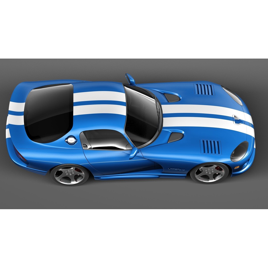 Dodge Viper GTS Coupe 3D Model – High Poly Car Asset, FBX, OBJ - View 9
