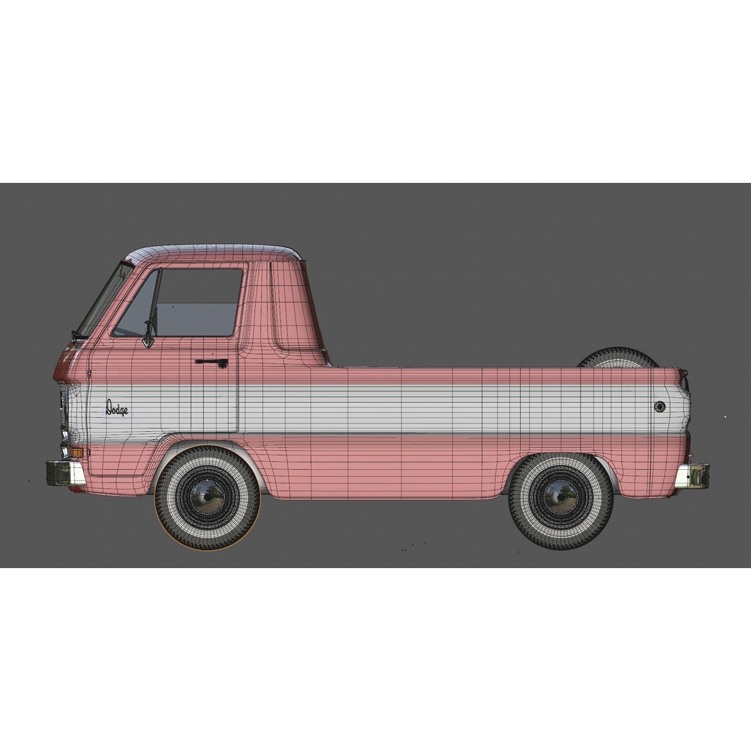 Dodge A100 Compact Pickup 1964 3D Model – High Poly Game Asset, FBX