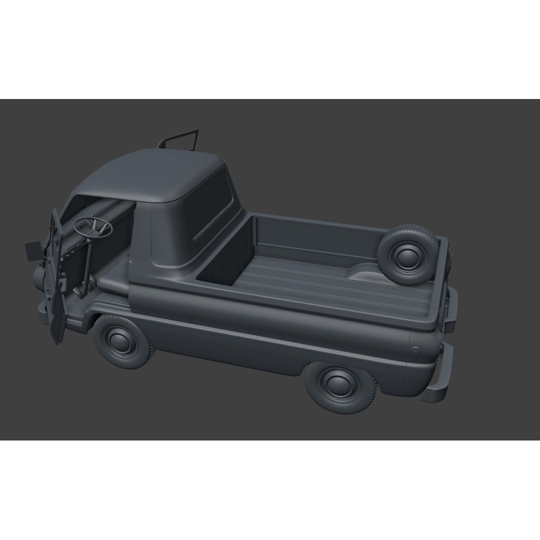Dodge A100 Compact Pickup 1964 3D Model – High Poly Game Asset, FBX - View 14
