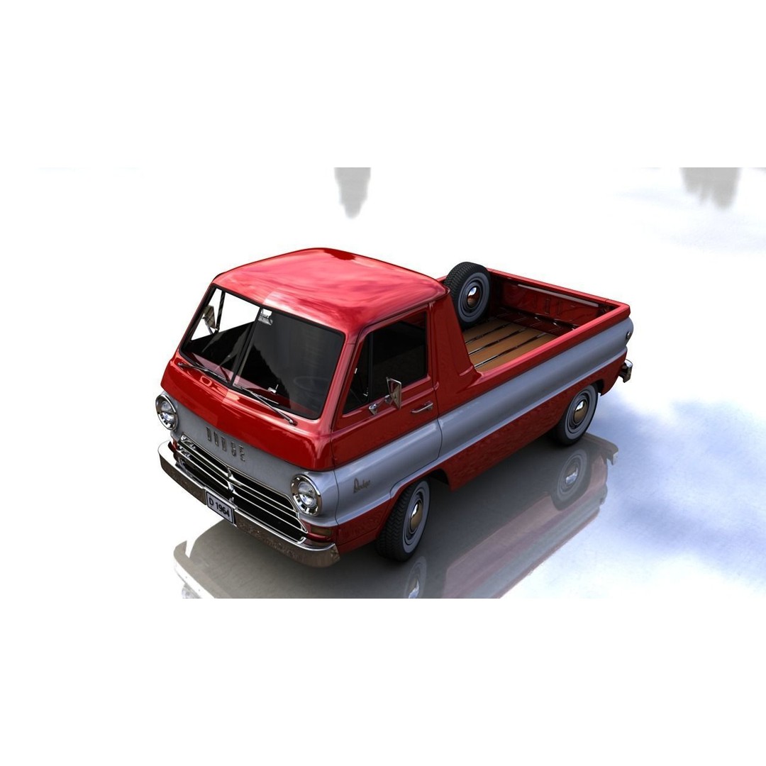 Dodge A100 Compact Pickup 1964 3D Model – High Poly Game Asset, FBX - View 3