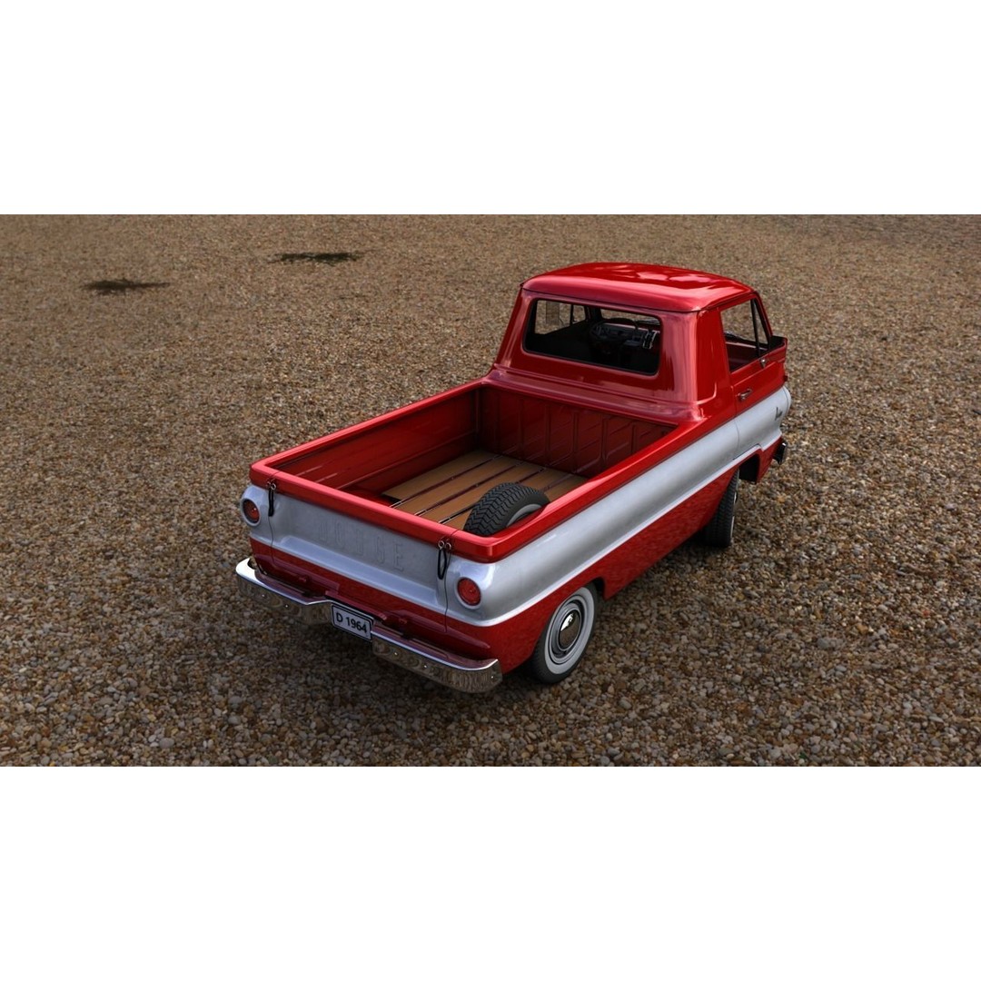 Dodge A100 Compact Pickup 1964 3D Model – High Poly Game Asset, FBX - View 4