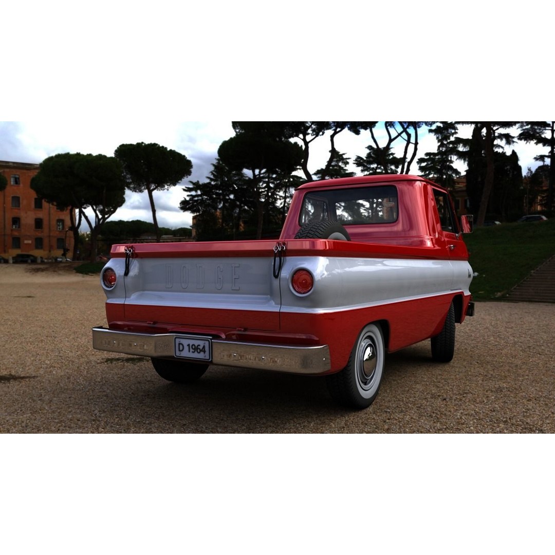 Dodge A100 Compact Pickup 1964 3D Model – High Poly Game Asset, FBX - View 5