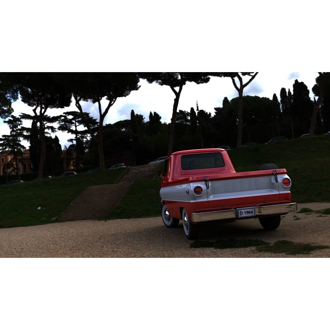 Dodge A100 Compact Pickup 1964 3D Model – High Poly Game Asset, FBX - View 6