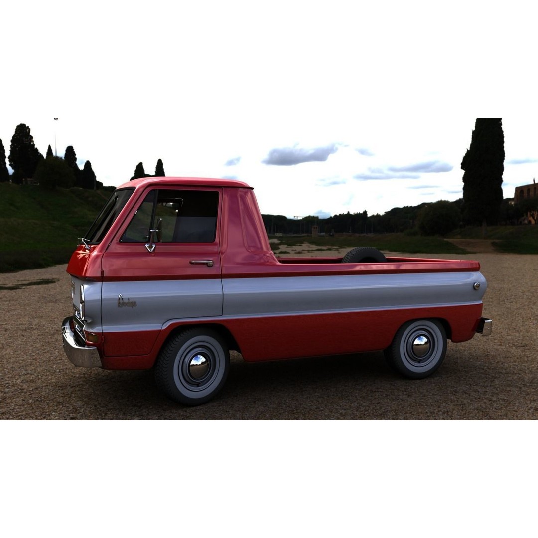 Dodge A100 Compact Pickup 1964 3D Model – High Poly Game Asset, FBX - View 7