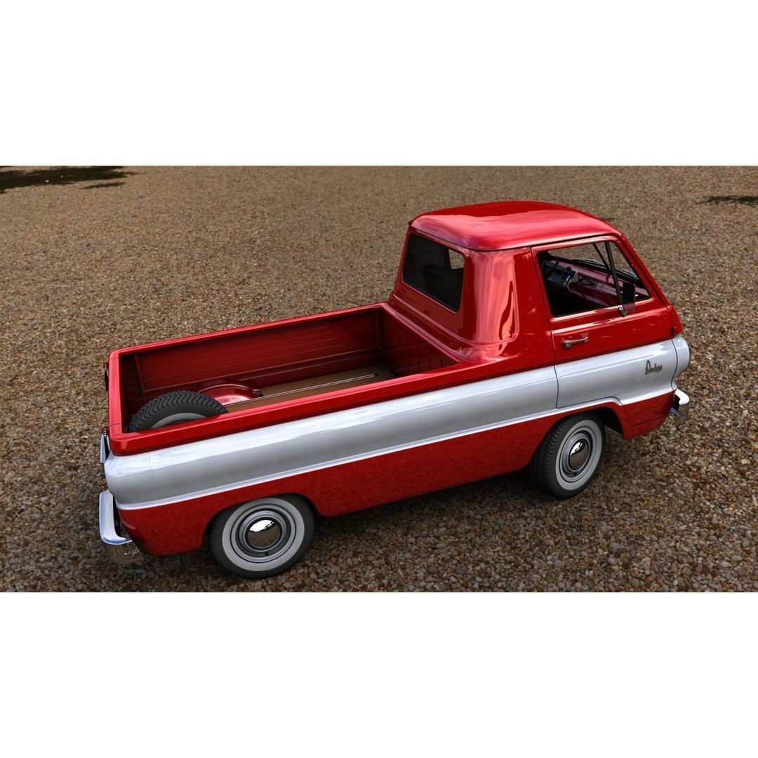 Dodge A100 Compact Pickup 1964 3D Model – High Poly Game Asset, FBX - View 8