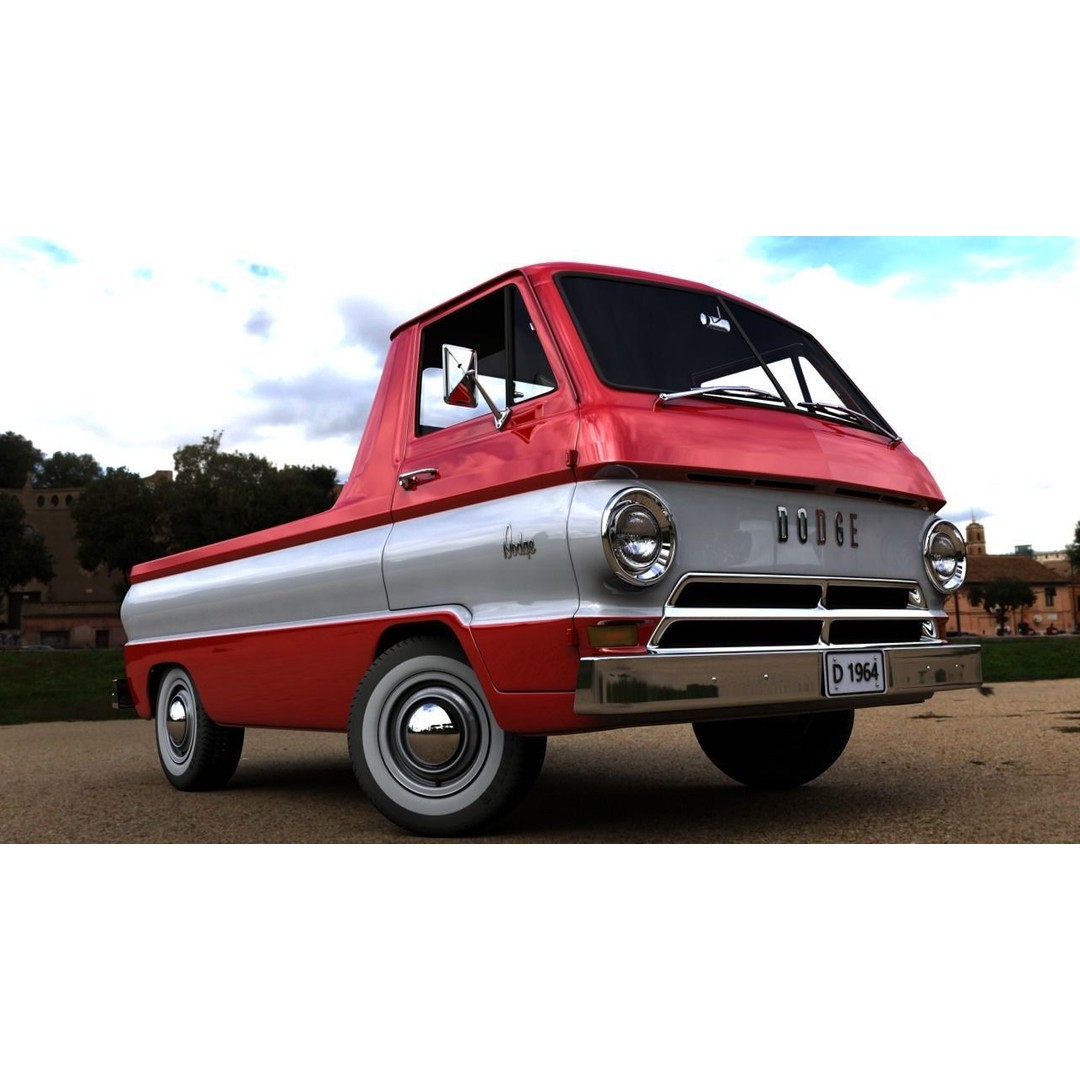 Dodge A100 Compact Pickup 1964 3D Model – High Poly Game Asset, FBX - View 9