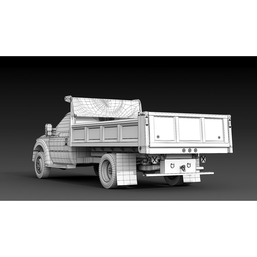 Dump Truck 3D Model – Low Poly Game Asset, FBX & OBJ Formats - View 35