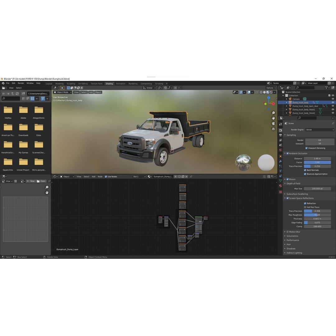 Dump Truck 3D Model – Low Poly Game Asset, FBX & OBJ Formats - View 48