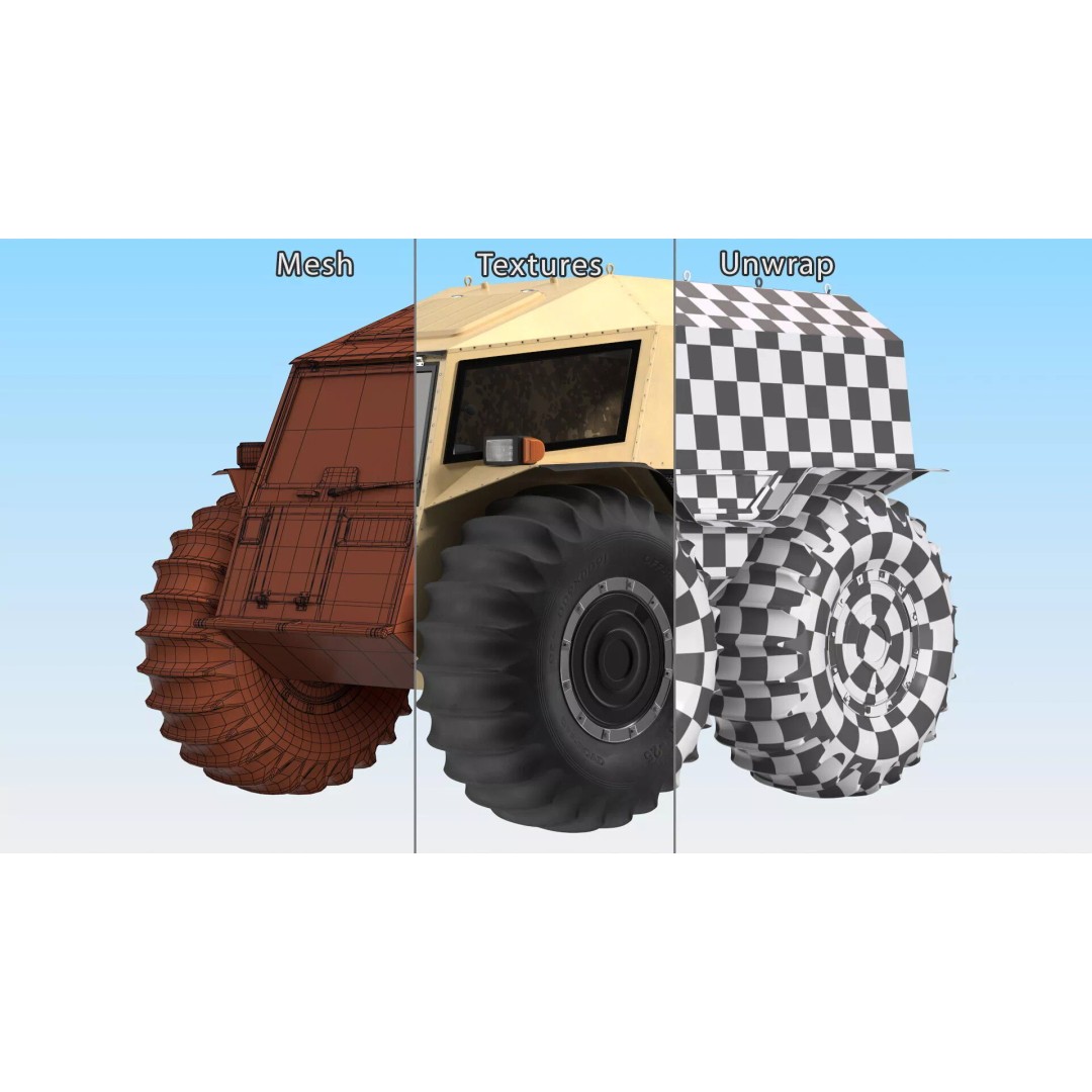 Amphibious ATV 3D Model – High-Quality Off-Road Vehicle with PBR Textures - View 19