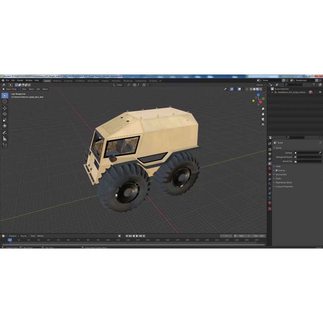 Amphibious ATV 3D Model – High-Quality Off-Road Vehicle with PBR Textures - View 32