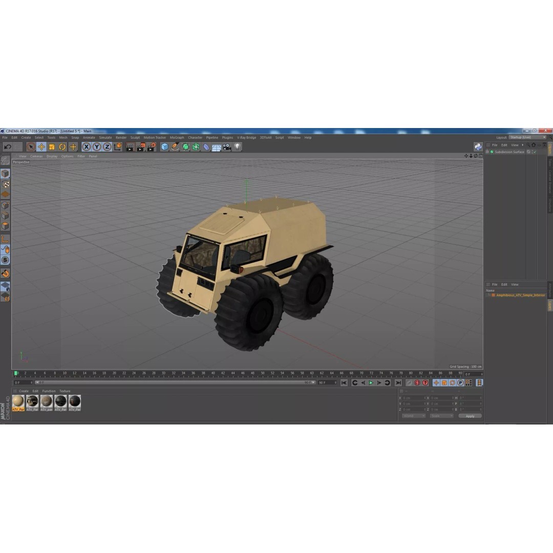 Amphibious ATV 3D Model – High-Quality Off-Road Vehicle with PBR Textures - View 34
