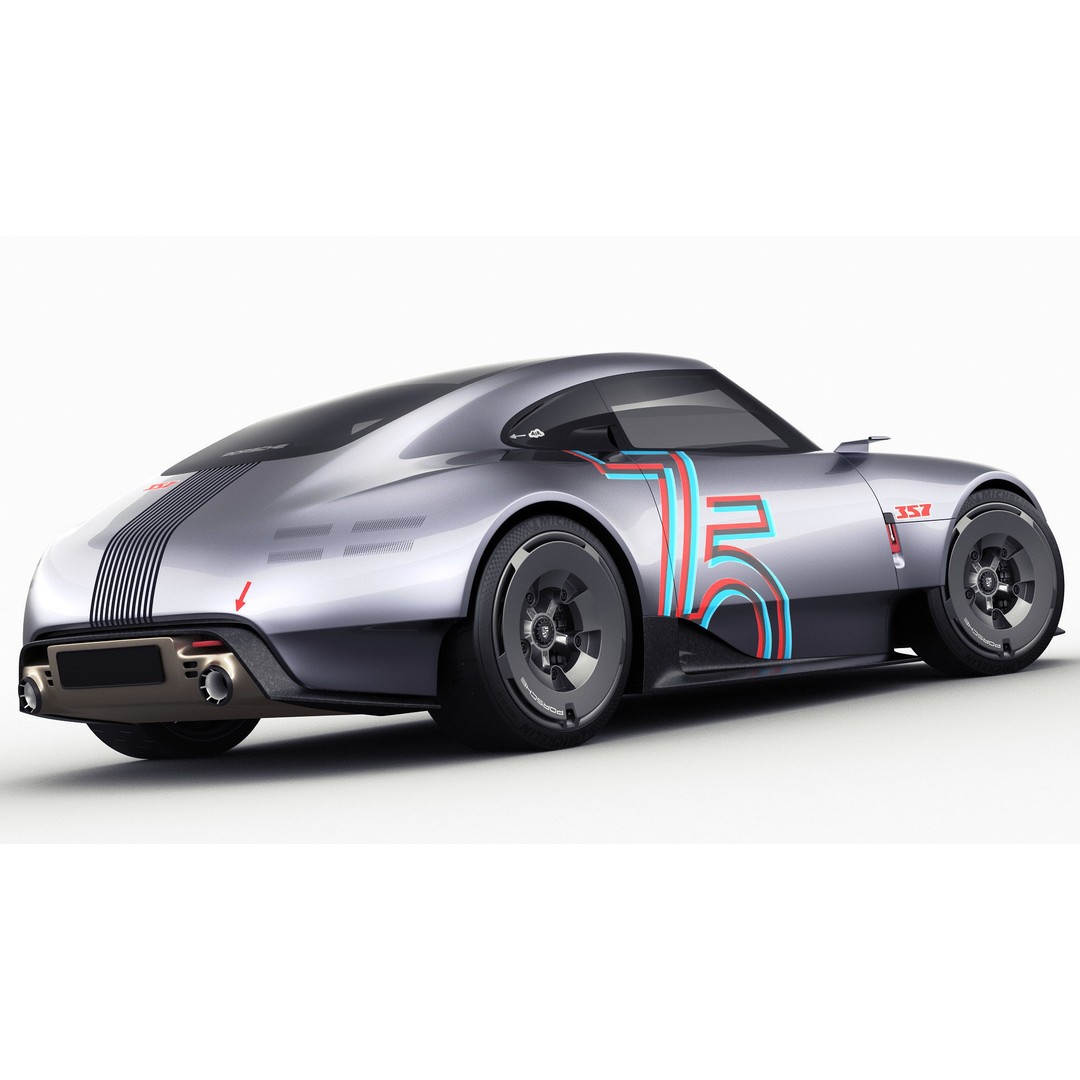 Porsche 357 Vision Concept 2023 3D Model – High Poly Game Asset, FBX, OBJ, Blender - View 16