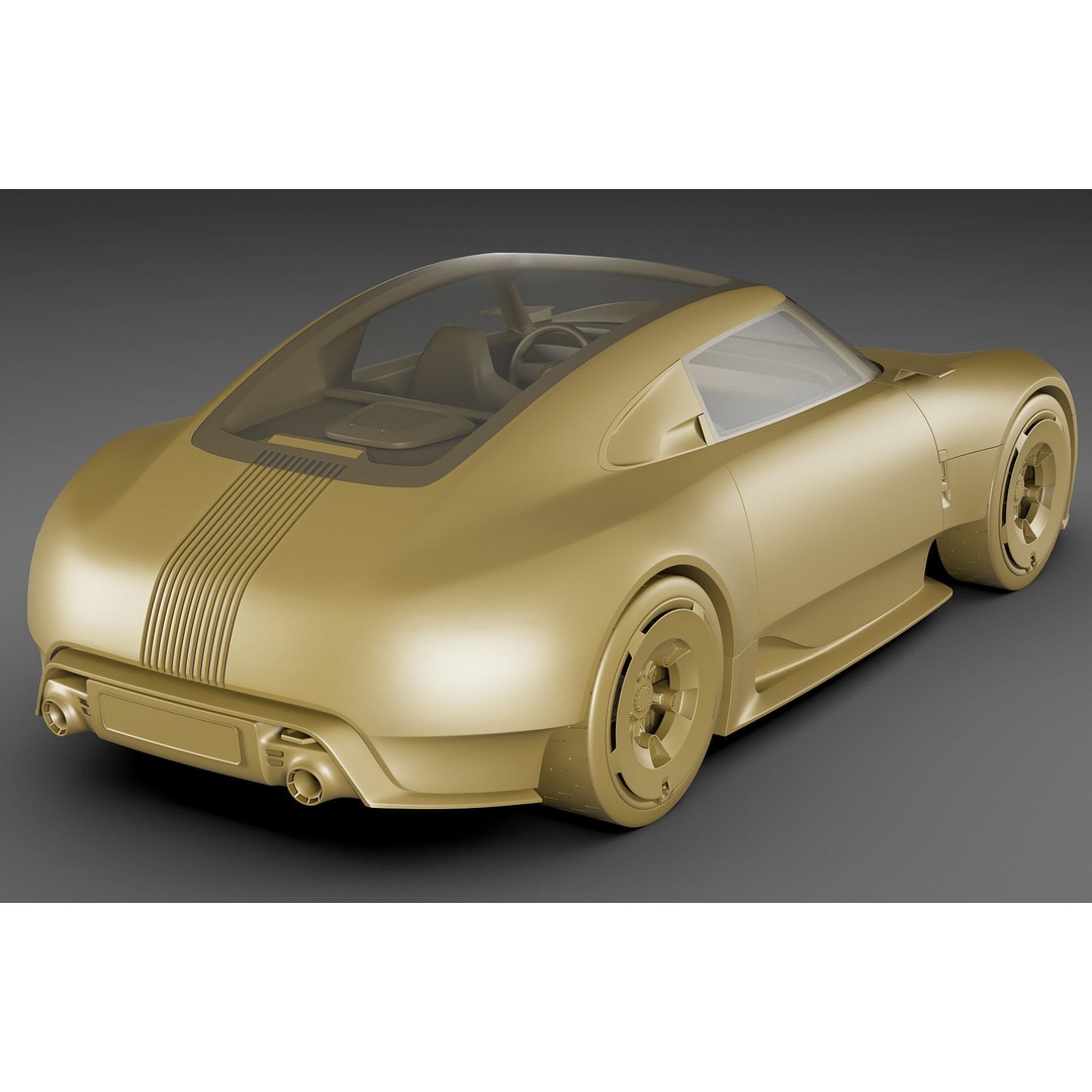 Porsche 357 Vision Concept 2023 3D Model – High Poly Game Asset, FBX, OBJ, Blender - View 23