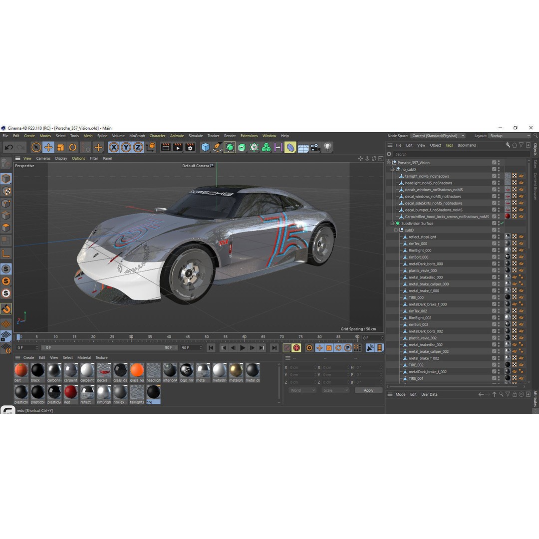 Porsche 357 Vision Concept 2023 3D Model – High Poly Game Asset, FBX, OBJ, Blender - View 30