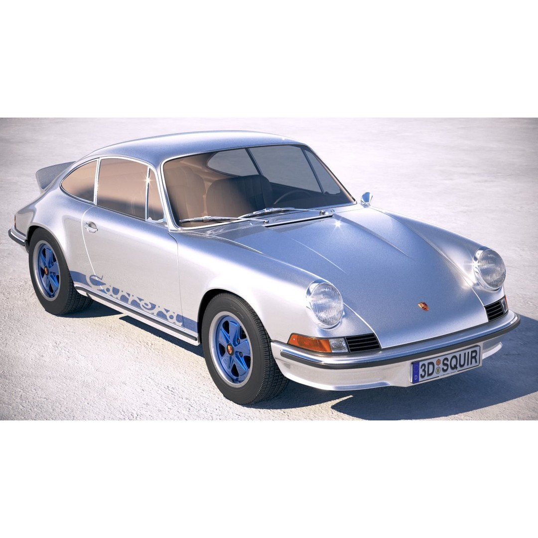 Porsche 911 Carrera RS 1973 3D Model – High Poly Classic Car Asset, FBX, OBJ - View 13