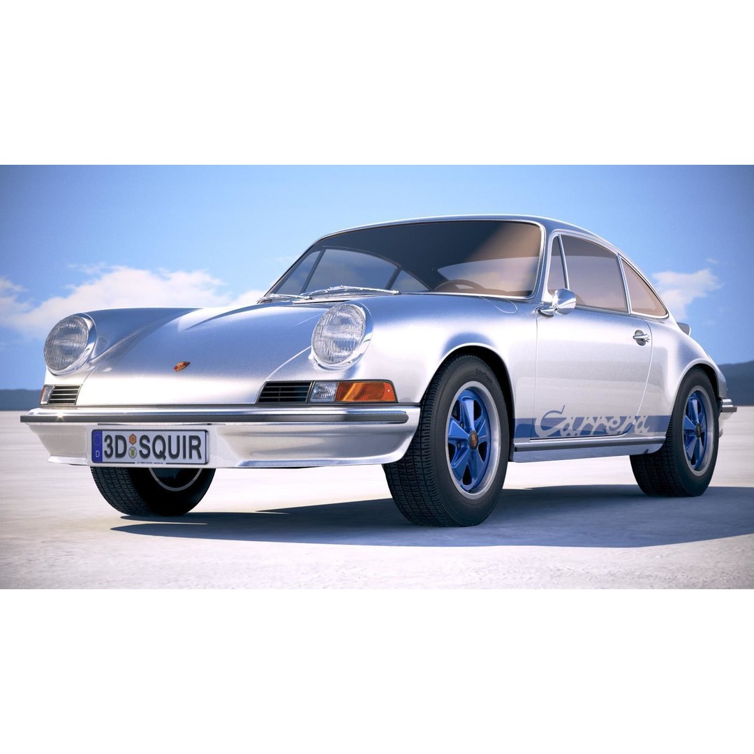 Porsche 911 Carrera RS 1973 3D Model – High Poly Classic Car Asset, FBX, OBJ - View 14