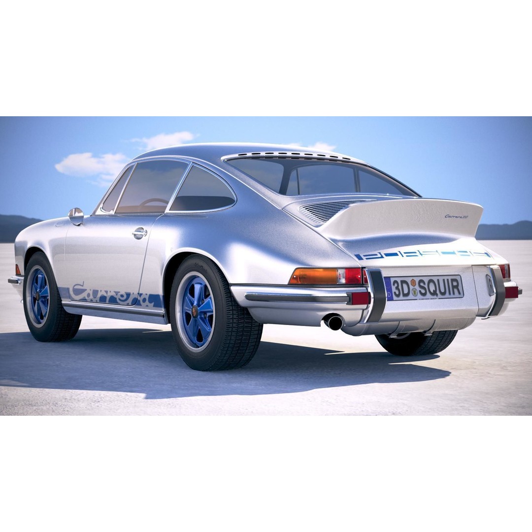 Porsche 911 Carrera RS 1973 3D Model – High Poly Classic Car Asset, FBX, OBJ - View 15