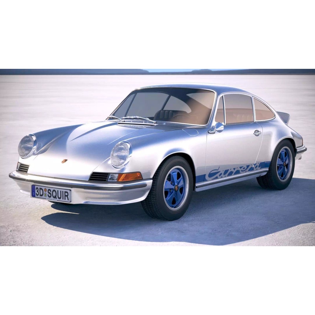 Porsche 911 Carrera RS 1973 3D Model – High Poly Classic Car Asset, FBX, OBJ - View 2