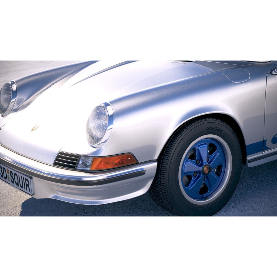Porsche 911 Carrera RS 1973 3D Model – High Poly Classic Car Asset, FBX, OBJ - View 4