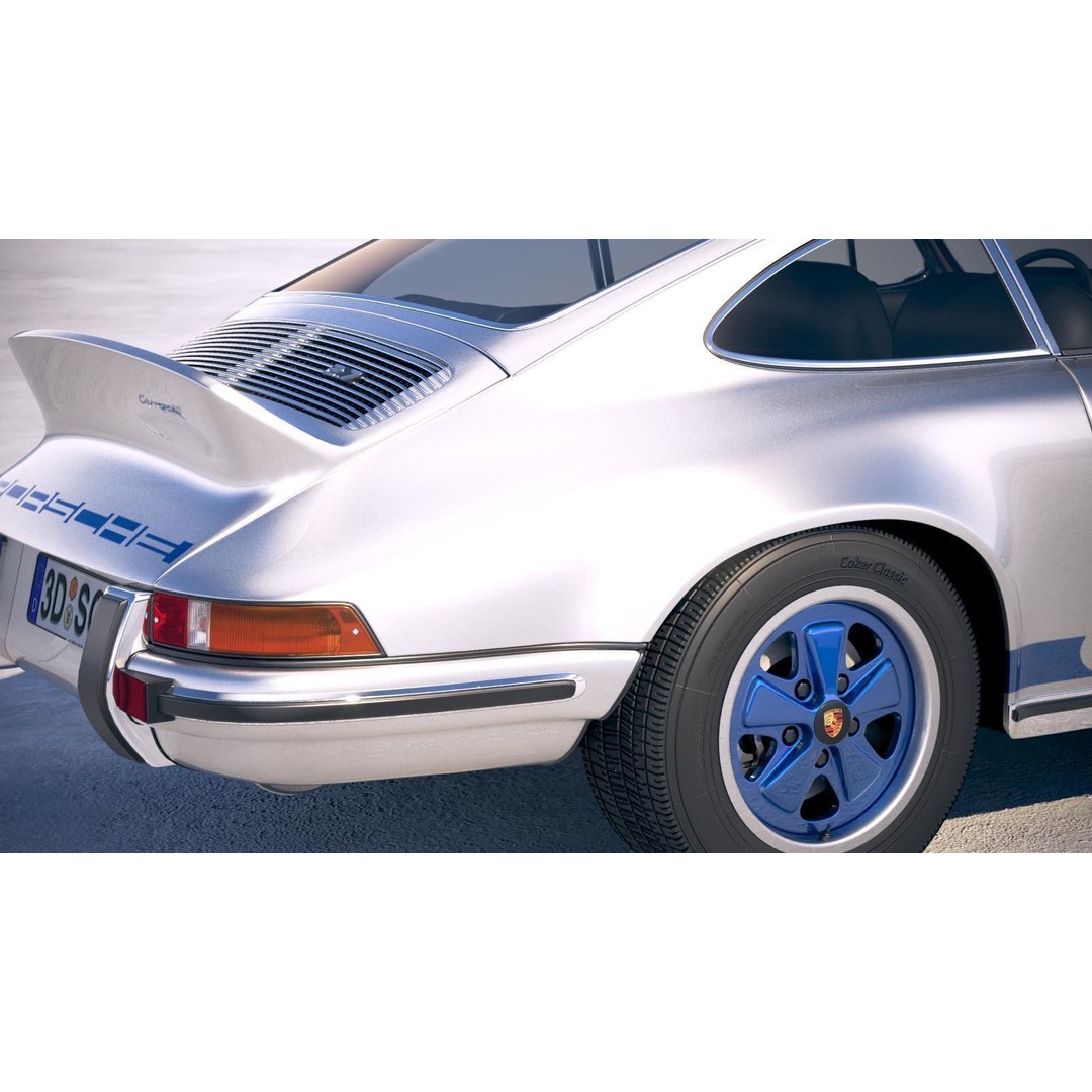 Porsche 911 Carrera RS 1973 3D Model – High Poly Classic Car Asset, FBX, OBJ - View 5