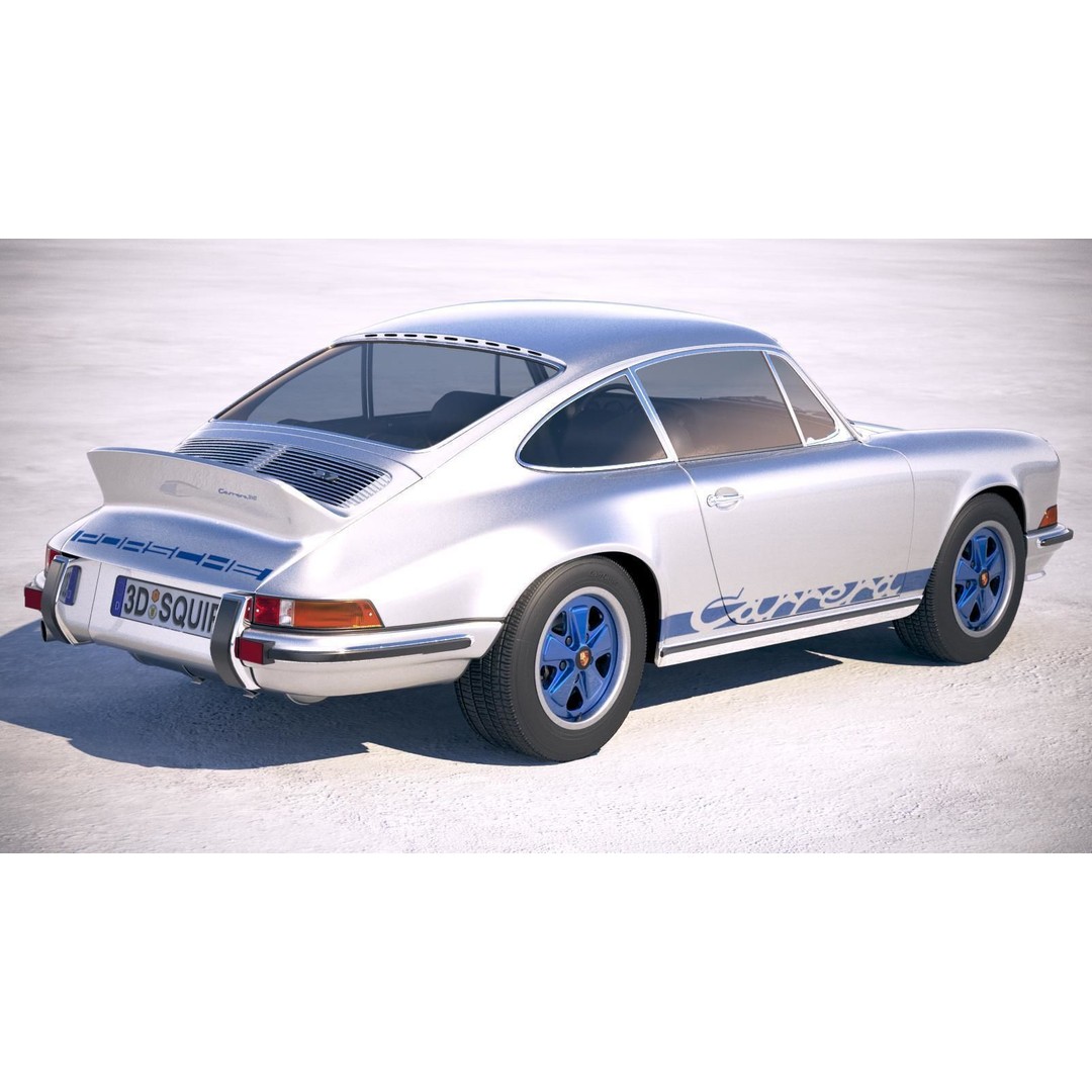 Porsche 911 Carrera RS 1973 3D Model – High Poly Classic Car Asset, FBX, OBJ - View 6