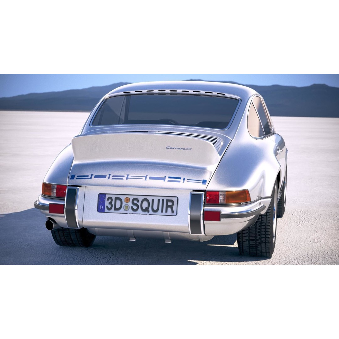 Porsche 911 Carrera RS 1973 3D Model – High Poly Classic Car Asset, FBX, OBJ - View 7
