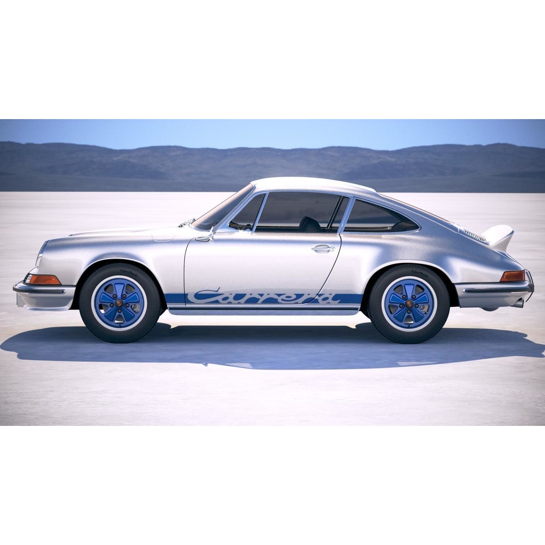 Porsche 911 Carrera RS 1973 3D Model – High Poly Classic Car Asset, FBX, OBJ - View 8